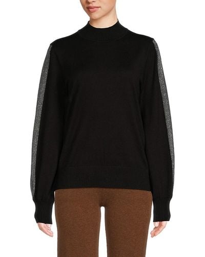 Karl Lagerfeld Metallic Stripe Sweater - Black