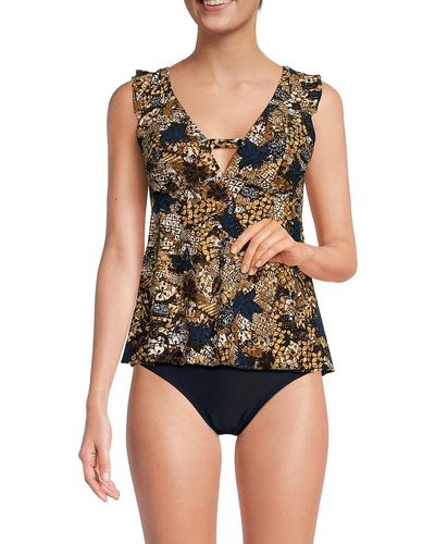 Miraclesuit Bambu La Pont Print Tankini Top - Black