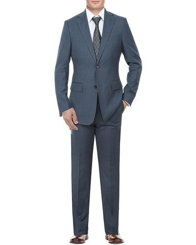 English Laundry Gingham Check Suit - Blue