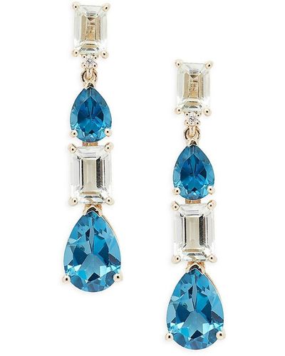 Effy 14k Yellow Gold & Multi-stone Drop Earrings - Blue