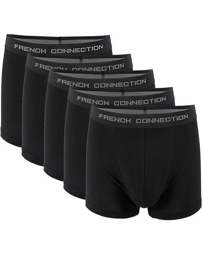 French Connection '5-Pack Logo Waist Boxer Briefs - Black