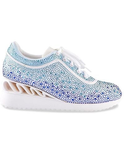 Lady Couture Jackpot Glitz Embellished Heeled Sneakers - Blue