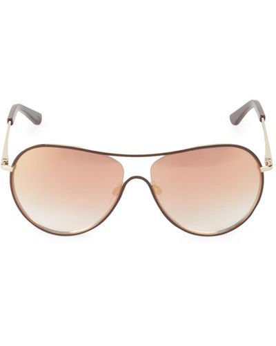 Karl Lagerfeld 58mm Metal Aviator Sunglasses - Metallic