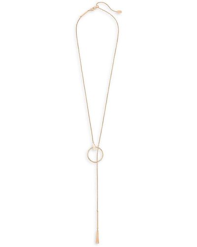 Kendra Scott Small Tegan 14k Goldplated Lariat Necklace - White