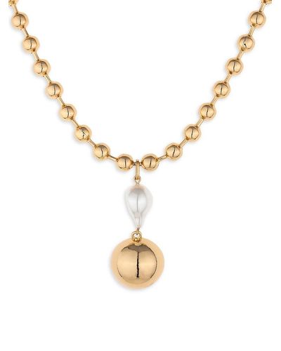 Ettika Goldtone & Faux Pearl Necklace - Metallic