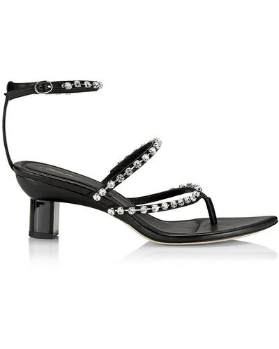 3.1 Phillip Lim Verona Crystal-embellished Ankle-strap Thong Sandals - Black