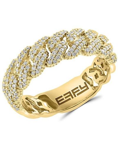 Effy 14k Yellow Gold & 0.35 Tcw Diamond Link Chain Ring - Metallic