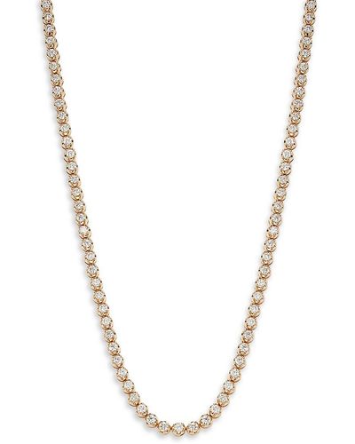 Saks Fifth Avenue 14k Yellow Gold & 4 Tcw Diamond Tennis Necklace/16" - Metallic