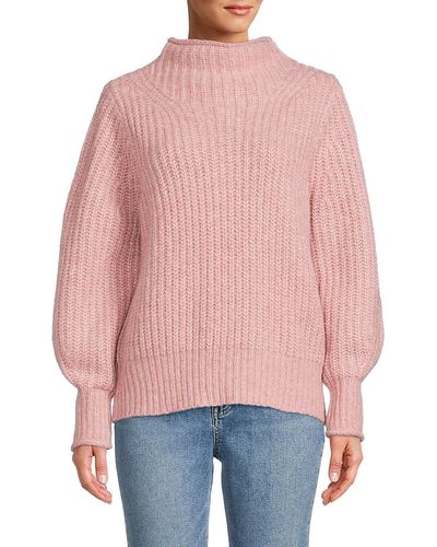 Madewell Loretto Mockneck Wool Blend Sweater - Red