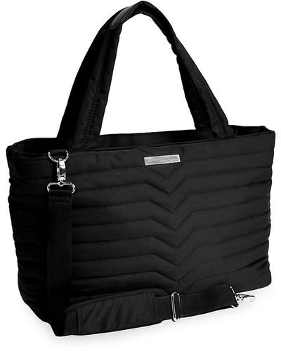 Vince Camuto Avery Geometric-pattern Travel Tote Weekender Bag - Black