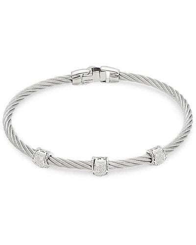Alor Stainless Steel, 18K & Diamond Bracelet - Metallic