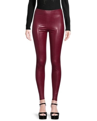 Versace Faux Leather Pants - Red