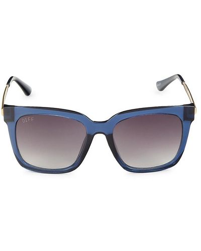 DIFF Hailey 54mm Rectangle Sunglasses - Blue