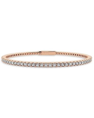Saks Fifth Avenue Saks Fifth Avenue Build Your Own Collection 14k Rose Gold & Lab Grown Diamond Flexible Bangle Bracelet - White