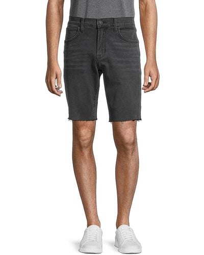 Hudson Jeans Raw Hem Denim Shorts - Grey