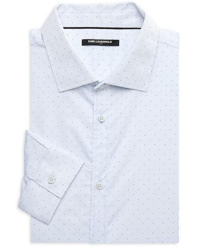 Karl Lagerfeld Dot Print Dress Shirt - Blue