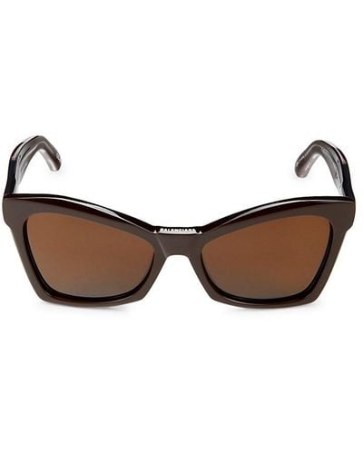 Balenciaga 57mm Cat Eye Sunglasses - Brown