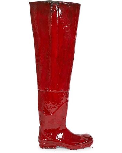 Maison Margiela Tall Rubber Boots - Red