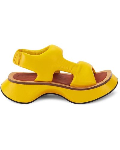 Proenza Schouler Rec Leather Slingback Sandals - Yellow