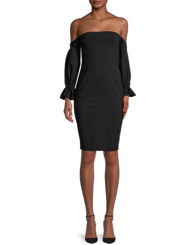 Susana Monaco Off-the-shoulder Shealth Dress - Black
