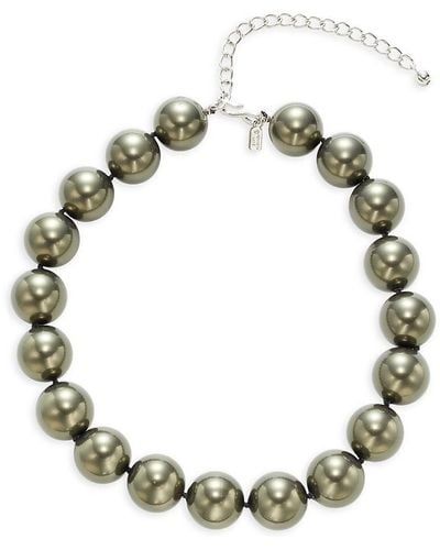 Kenneth Jay Lane Faux Pearl Beaded Necklace - Metallic