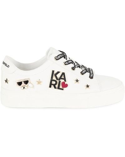Karl Lagerfeld Cammy Embellished Logo Low Top Platform Trainers - Multicolour