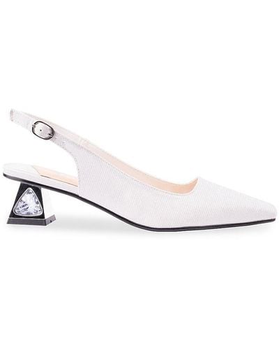 Lady Couture Ruby Embellished Slingback Pumps - White