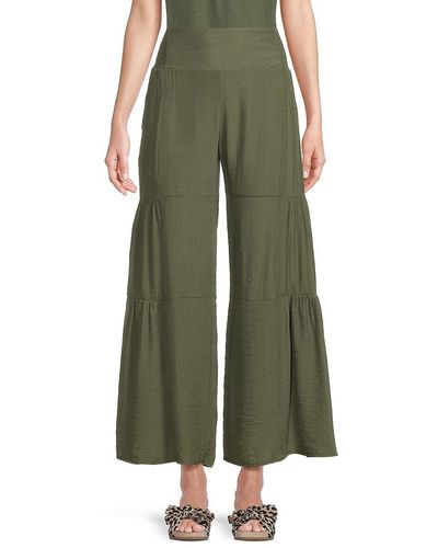 Nanette Lepore Solid Wide Leg Trousers - Green