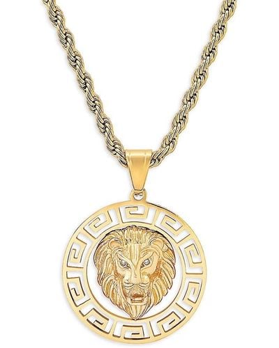 Anthony Jacobs 18k Goldplated & Simulated Diamond Lion Pendant Necklace - Metallic
