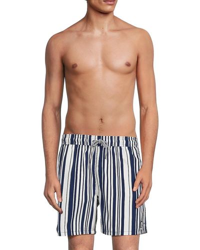 Tom & Teddy Striped Swim Shorts - Blue