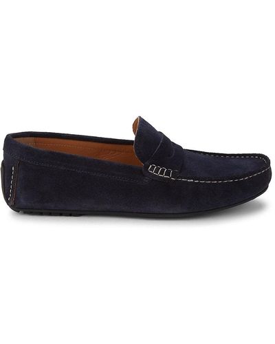 Ike Behar Suede Driving Loafers - Blue