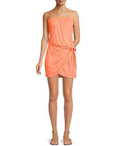 Becca 'Heathered Bandeau Mini Sheath Dress - Orange