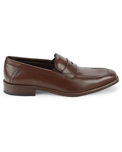 Johnston & Murphy Archer Leather Penny Loafers - Brown