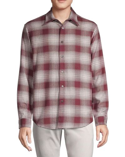Theory Noll Relaxed-fit Plaid Flannel Shirt - Multicolor