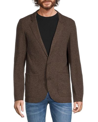 Kenneth Cole Knit Solid Cardigan - Brown