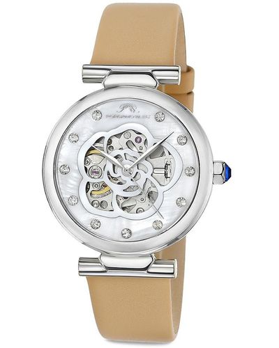 Porsamo Bleu Laura 36mm Stainless Steel Exhibition Automatic Watch - White