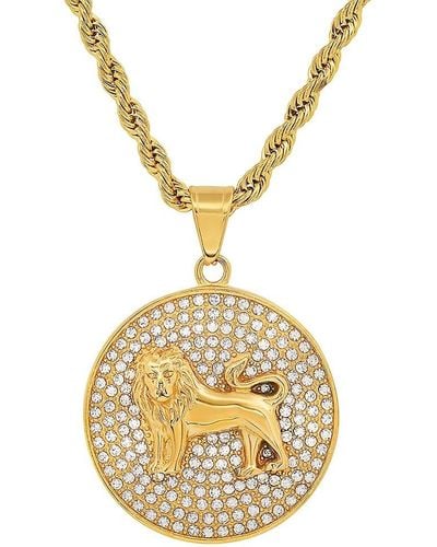 Anthony Jacobs 18k Goldplated & Simulated Diamonds Pendant Necklace/24" - Metallic