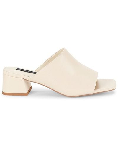 French Connection Dinner Block Heel Sandals - White