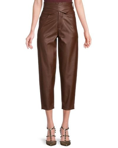 Pinko Shelby Faux Leather Pants - Brown