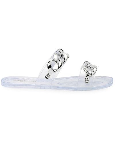 Kenneth Cole Neko Chain Jelly Slides - White