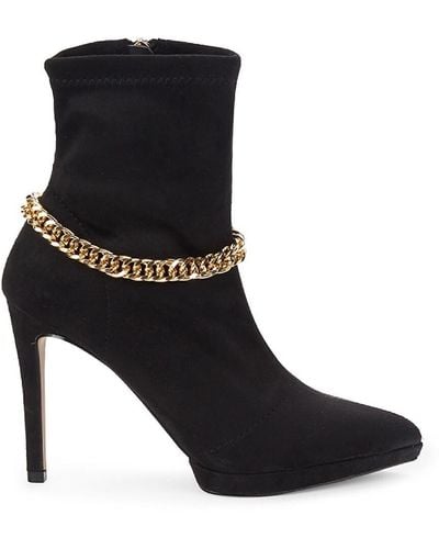 Jessica Simpson Valyn4 Chained Stiletto Sock Booties - Black