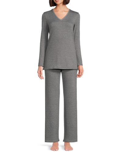 Natori 2-piece Heathered Pajama Set - Gray