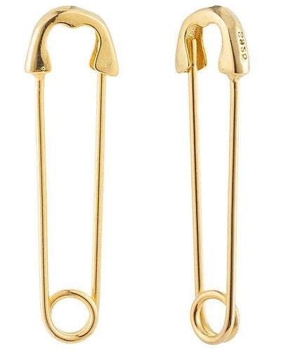 Eye Candy LA Luxe Velma 24k Goldplated Safety Pin Drop Earrings - Metallic