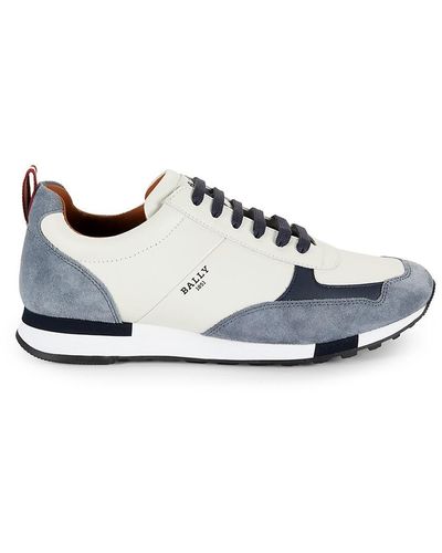 Bally Colorblock Leather Low Top Trainers - White