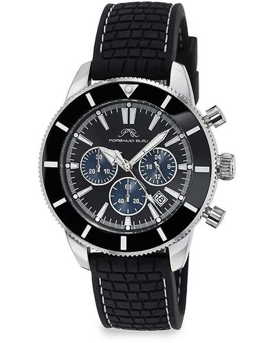 Porsamo Bleu Brandon 44Mm Stainless Steel Chronograph Quartz Watch - Black