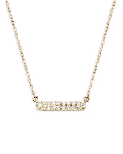 Saks Fifth Avenue 14k Yellow Gold & 0.18 Tcw Diamond Cluster Bar Necklace - Metallic