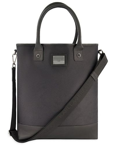 Karl Lagerfeld Logo Canvas Tote Bag - Black