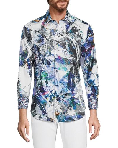 Robert Graham Abstract Button Down Shirt - Blue