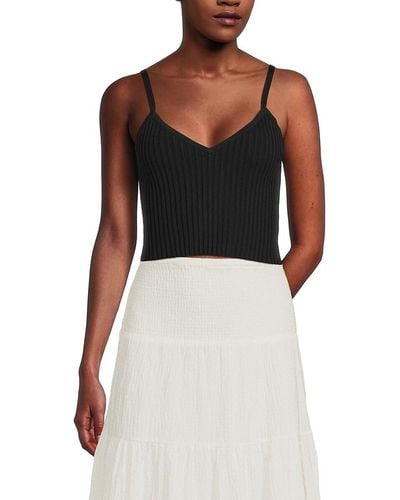 Solid & Striped Fleur Ribbed Camisole Top - Black