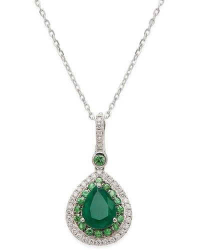 Effy 14K & Multi Stone Pendant Necklace - Green